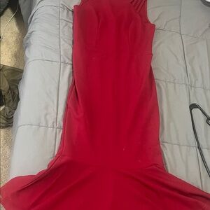 Chic Strapless Red Dress